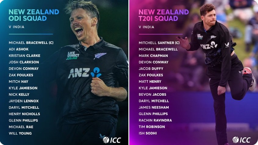 New Zealand has announced its ODI and T20 squads for the tour of India.