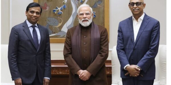 PM Modi held a productive meeting with Cognizant Chief Executive Officer Ravi Kumar S and Chairman and Managing Director Rajesh Warrior