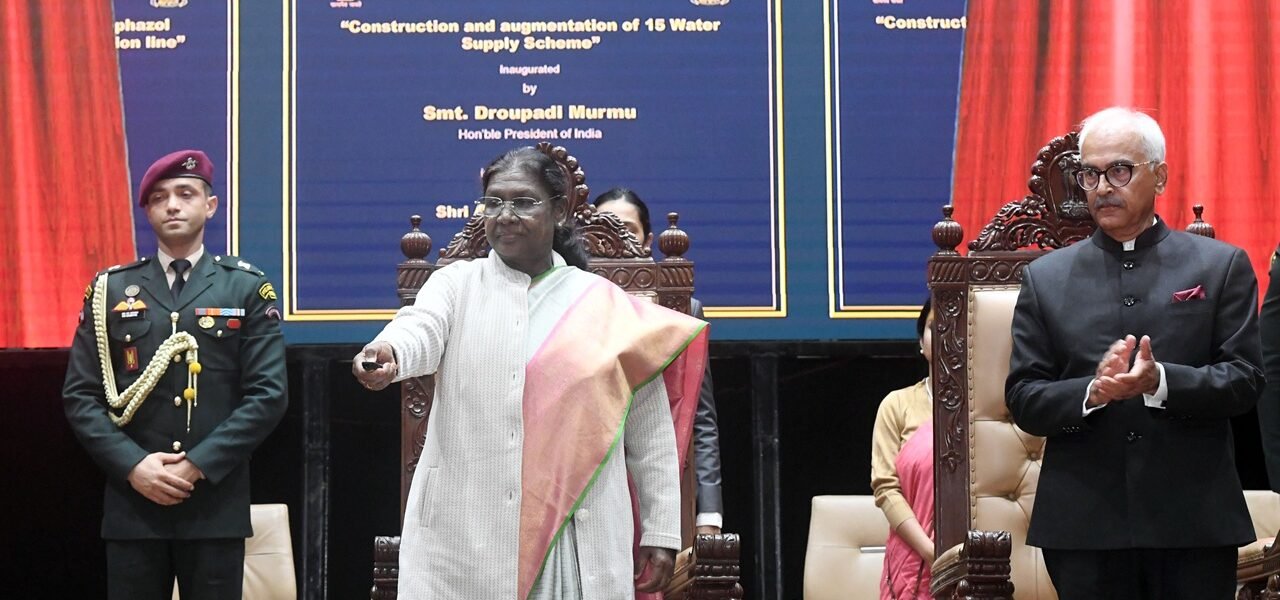 President attended a civic reception in Manipur and laid the foundation stone for and inaugurated various development projects in Imphal