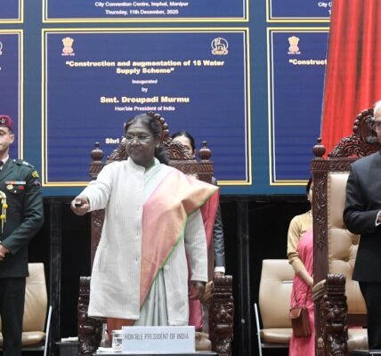President attended a civic reception in Manipur and laid the foundation stone for and inaugurated various development projects in Imphal