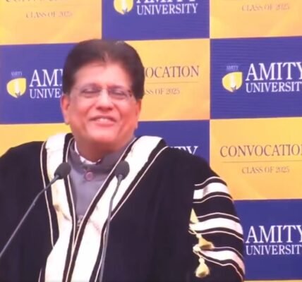 Union Minister Piyush Goyal addressed the annual convocation ceremony of Amity University in Noida today.