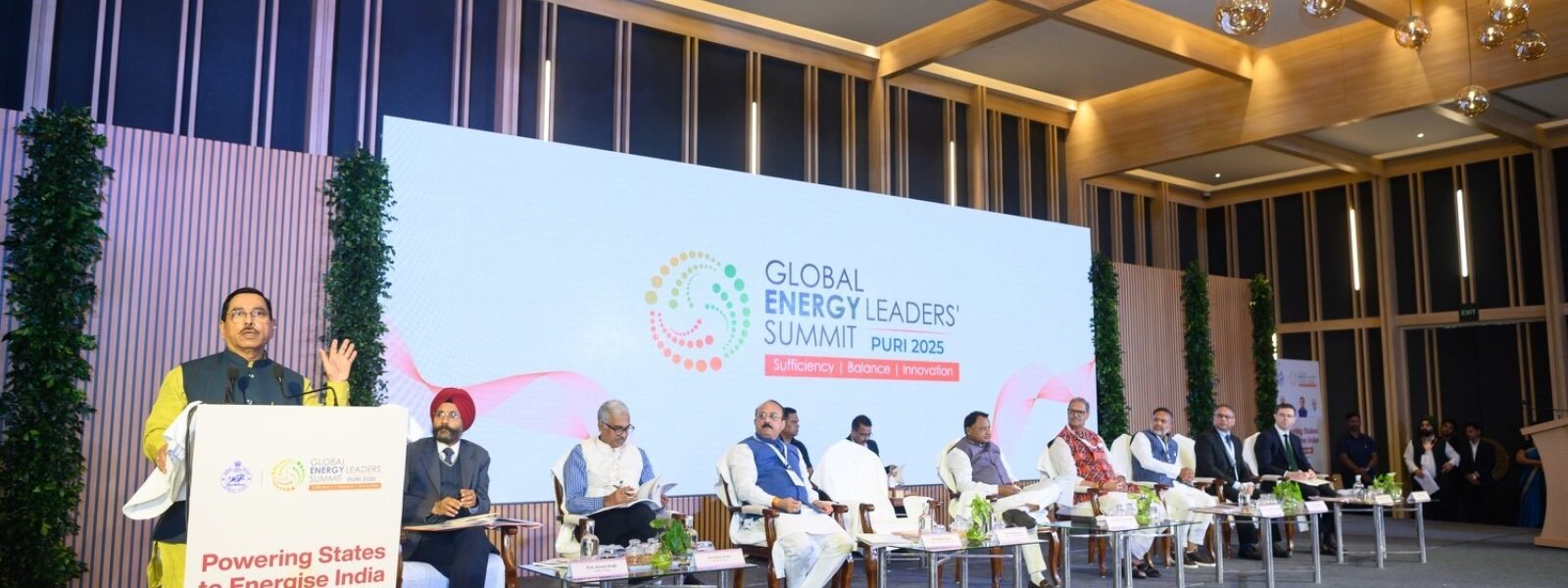 Union Minister Pralhad Joshi addressed the global energy leaders summit in Puri.