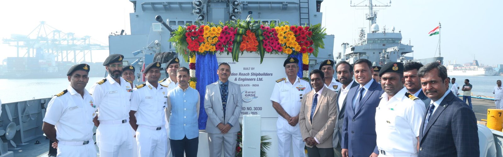 third anti-submarine shallow water craft, 'Anjadip', has been inducted into the Indian Nav