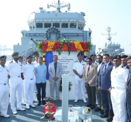 third anti-submarine shallow water craft, 'Anjadip', has been inducted into the Indian Nav