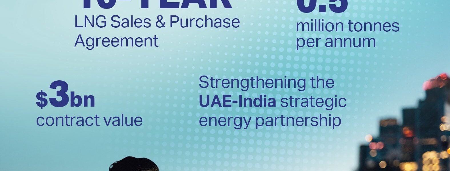 ADNOC Gas has signed a natural gas sales and purchase agreement with HPCL worth 25 to 3 billion.