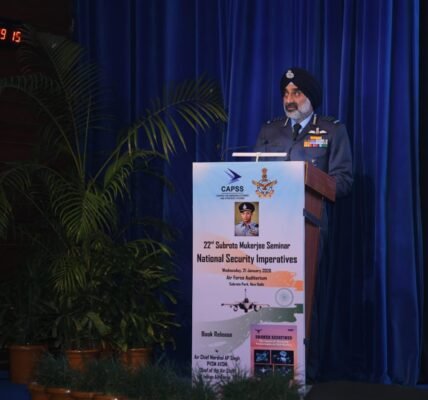 Air Chief Marshal AP Singh, the Chief of the Air Staff, delivered the inaugural address at the 22nd edition of the Subroto Mukherjee International Seminar organized by CAPSS.