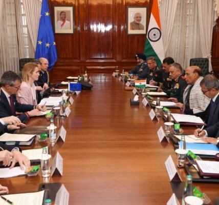 Defence Minister Rajnath Singh affirmed the country growing partnership with the European Union.