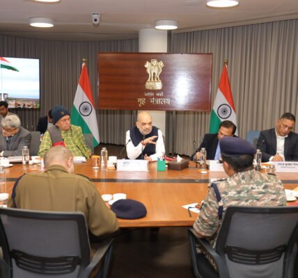Home Minister Amit Shah chaired a security review meeting on Jammu and Kashmir in New Delhi today.
