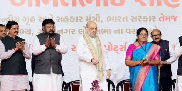 Home Minister Amit Shah today inaugurated and laid the foundation stone for various development projects in Mansa Municipality of Gujarat.