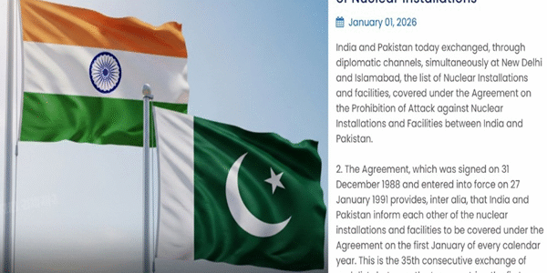 India and Pakistan exchanged lists under the agreement prohibiting attacks on nuclear installations.