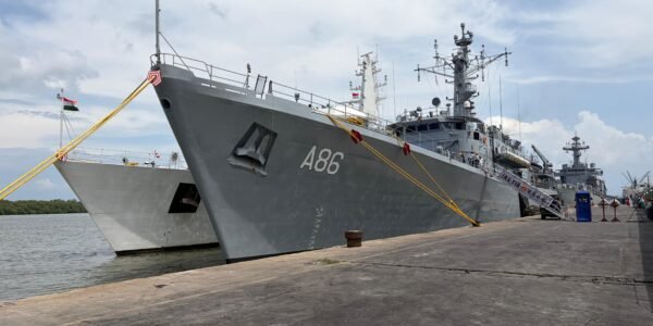 Indian Navy first training squadron has arrived at Belawan port in Indonesia