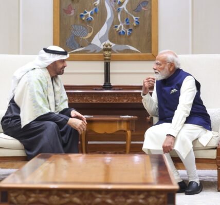 PM Modi and UAE President Sheikh Mohammed bin Zayed Al Nahyan held delegation level talks in New Delhi yesterday