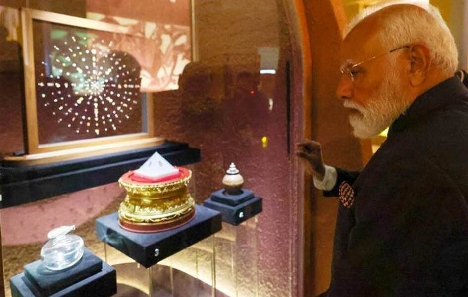 PM Modi inaugurated the grand international exhibition Light and Lotus Relics of Lord Buddha