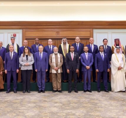 PM Modi met with a delegation of foreign ministers from Arab countries.