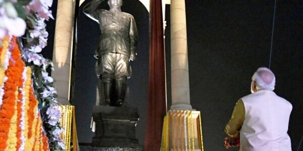 PM Modi paid tribute to Netaji Subhas Chandra Bose on Parakram Diwas.