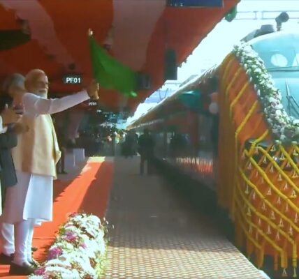 PM Narendra Modi flagged off India first Vande Bharat sleeper train between Howrah and Guwahati.