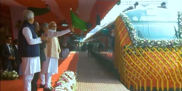 PM Narendra Modi flagged off India first Vande Bharat sleeper train between Howrah and Guwahati.