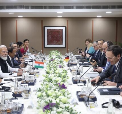 PM Narendra Modi held delegation-level talks with German Chancellor Friedrich Merz in Gandhinagar, Gujarat.