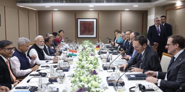 PM Narendra Modi held delegation-level talks with German Chancellor Friedrich Merz in Gandhinagar, Gujarat.