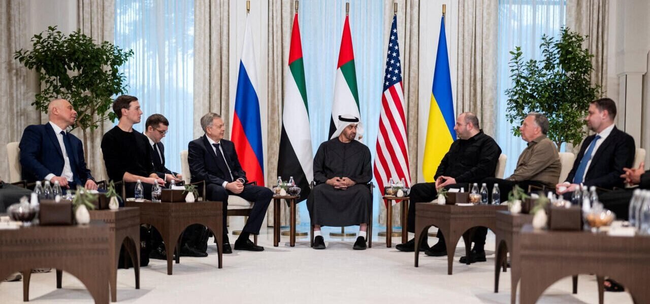 Representatives from Russia, Ukraine, and the United States held the first round of peace talks in Abu Dhabi.