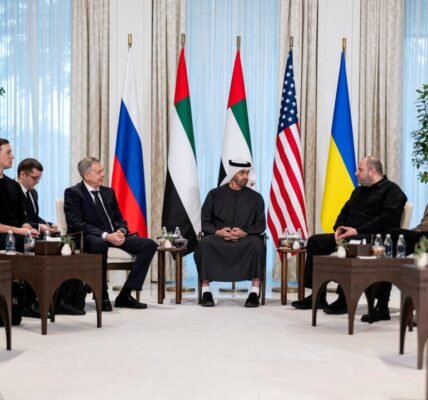 Representatives from Russia, Ukraine, and the United States held the first round of peace talks in Abu Dhabi.
