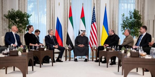 Representatives from Russia, Ukraine, and the United States held the first round of peace talks in Abu Dhabi.