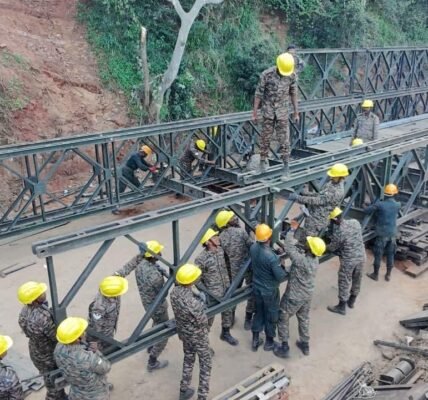 Under Operation Sagar Bandhu, the Indian Army constructed the third Bailey bridge in Sri Lanka.