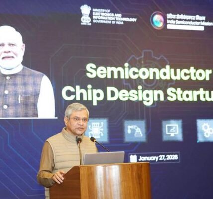 Union Minister Ashwini Vaishnaw interacted with semiconductor chip design companies approved under the DLI scheme.