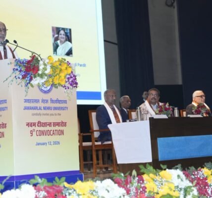 Vice President C.P. Radhakrishnan addressed the 9th convocation ceremony of Jawaharlal Nehru University.