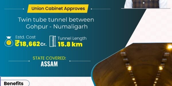Cabinet approves construction of 4-lane access-controlled greenfield connectivity on the 715 section from Gohpur to Numaligarh on NH-15 in Assam