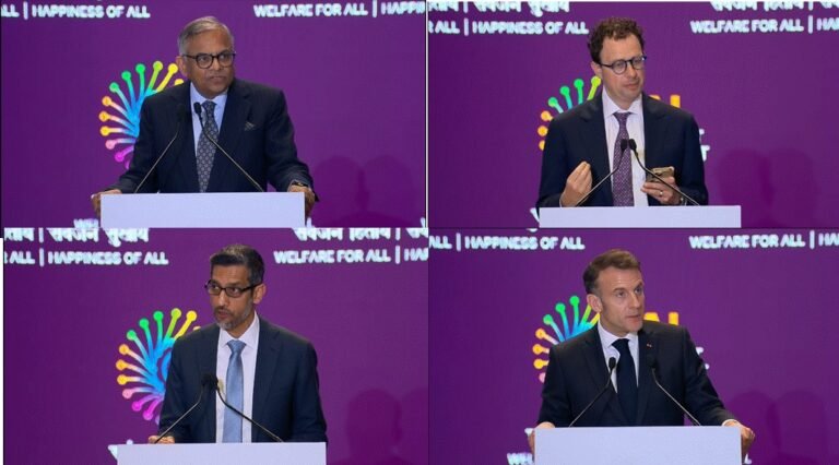 इंडिया एआई इम्पैक्ट समिट 2026 में दुनिया भर के नेताओं और बड़ी टेक कंपनियों के सीईओ ने जिम्मेदारी युक्‍त एआई नवाचार का समर्थन किया