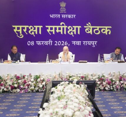 Home Minister Amit Shah held meetings in Raipur to review the security situation and the progress of development work in the Naxal-affected areas of Chhattisgarh.