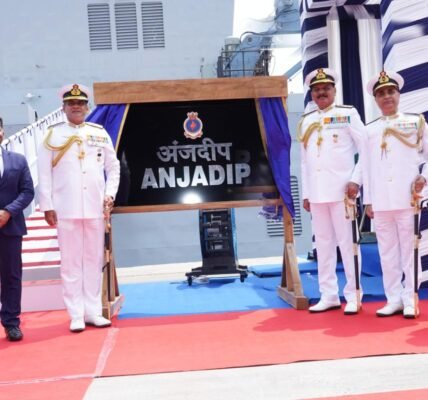 INS Anjadeep formally commissioned into the Indian Navy