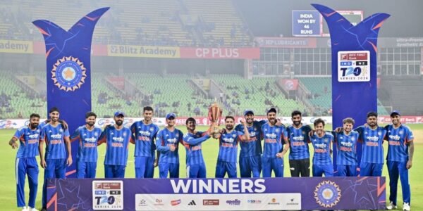 India defeated New Zealand by 46 runs in the fifth T20 cricket match to win the series 4-1.