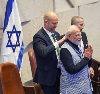 Israel Parliament honored Prime Minister Modi with the Speaker of the Knesset Medal