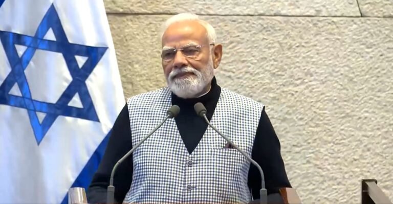प्रधानमंत्री नरेंद्र मोदी ने इजराइल की संसद ‘नेसेट’ को संबोधित किया