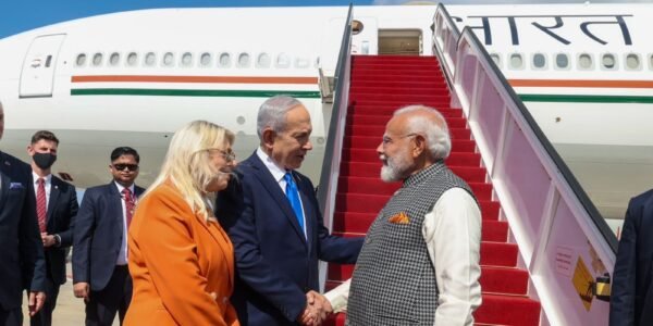 PM Narendra Modi arrives in Israel on a two-day visit
