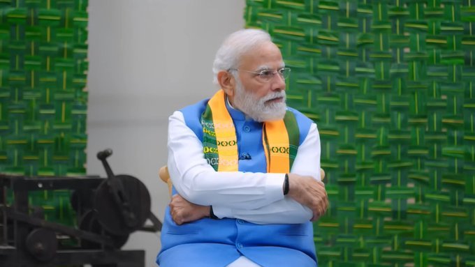 PM Narendra Modi interacted with students during the Pariksha Pe Charcha program.