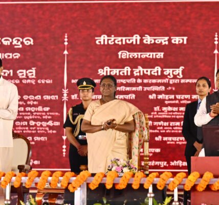 President Droupadi Murmu inaugurated and laid the foundation stone for various development projects in Rairangpur, Odisha.