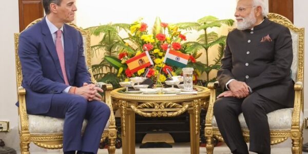 President of Spain Pedro Sanchez met PM Narendra Modi in New Delhi today.