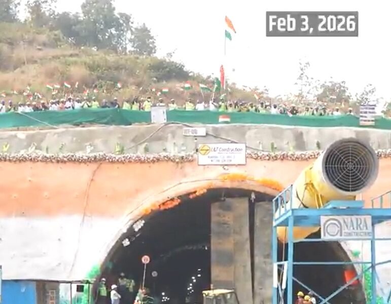 Railway Minister Ashwini Vaishnaw announced the successful completion of the second tunnel on the Mumbai-Ahmedabad bullet train route in Palghar, Maharashtra.