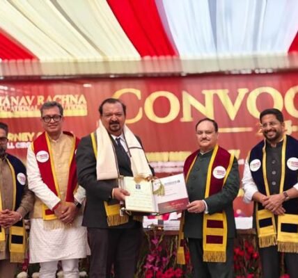 Union Health Minister JP Nadda addressed the Manav Rachna Convocation Ceremony 2025-26.