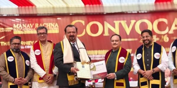 Union Health Minister JP Nadda addressed the Manav Rachna Convocation Ceremony 2025-26.