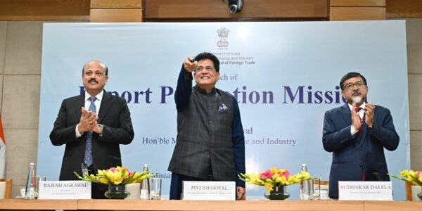 Union Minister Piyush Goyal launched the Export Promotion Mission to boost exports of small and medium enterprises and strengthen their global competitiveness.