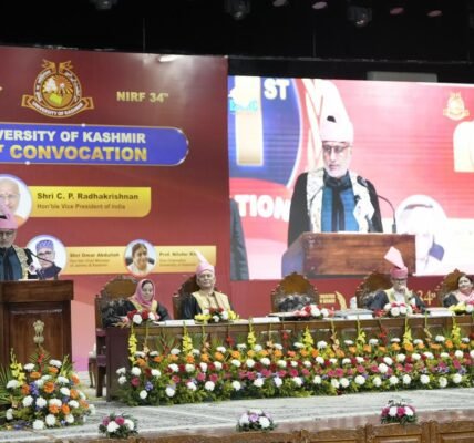 Vice President CP Radhakrishnan addressed the 21st convocation of the University of Kashmir