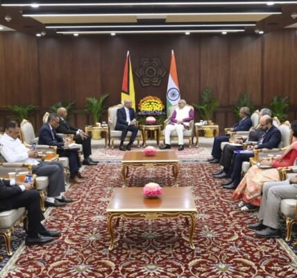 Vice President of Guyana Dr. Bharrat Jagdeo met Vice President C.P. Radhakrishnan in New Delhi today