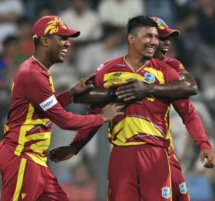 West Indies beat Zimbabwe by 107 runs in the ICC T20 Cricket World Cup Super-8 match in Mumbai.