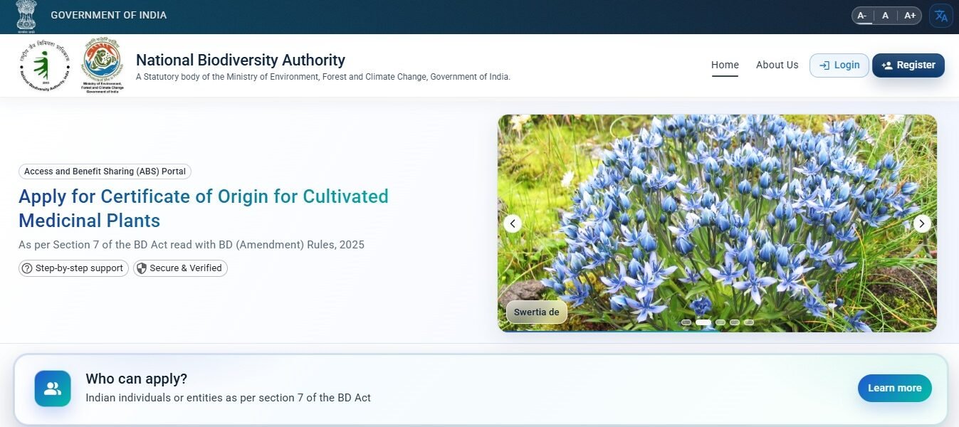 government has launched a digital portal for issuing origin certificates with the aim of promoting the cultivation of medicinal plants