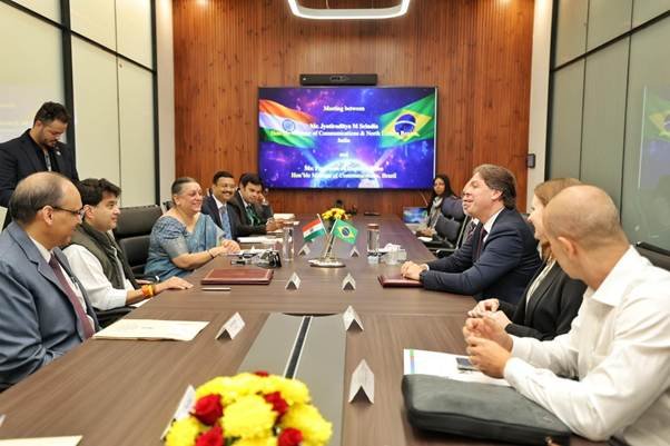Communications Minister Jyotiraditya M. Scindia and Brazilian Communications Minister Frederico de Sequeira Filho held a bilateral meeting to advance India-Brazil telecom cooperation