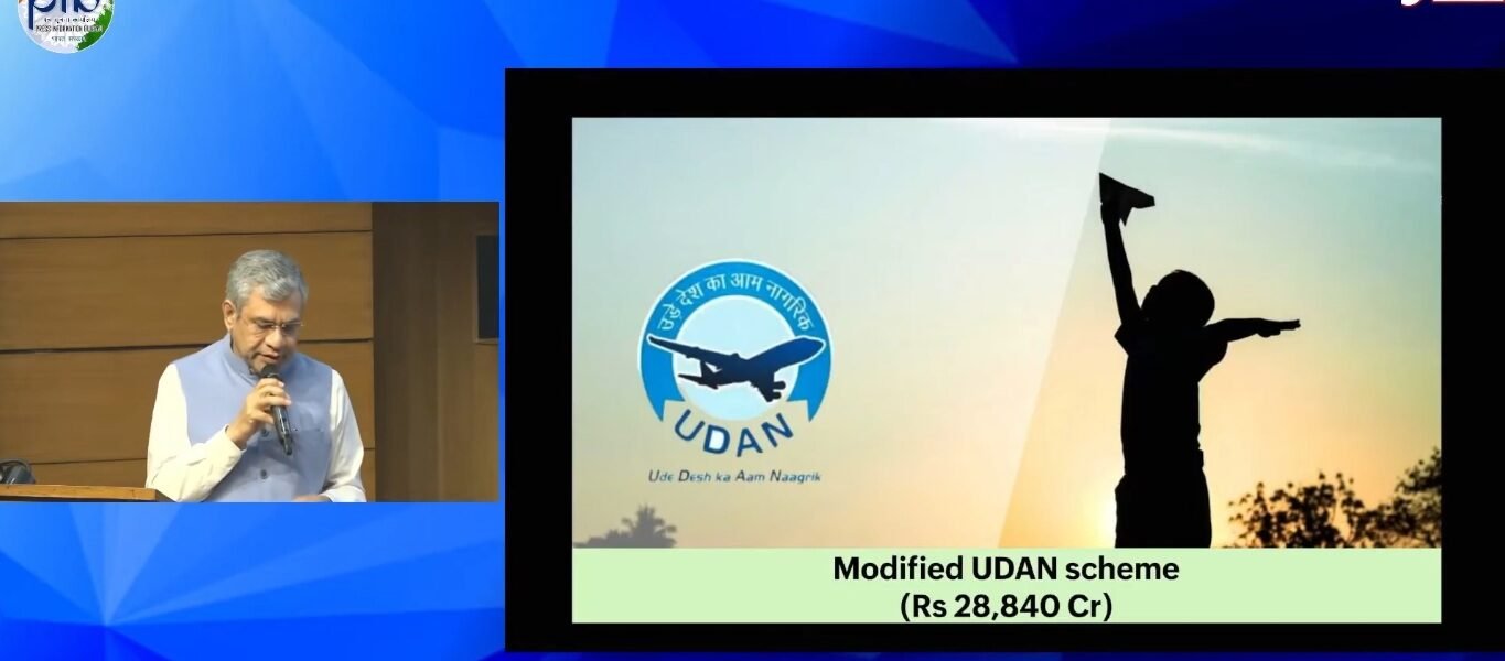 Cabinet approved the Regional Connectivity Scheme—the revised UDAN scheme—with a total outlay of ₹28,840 crore
